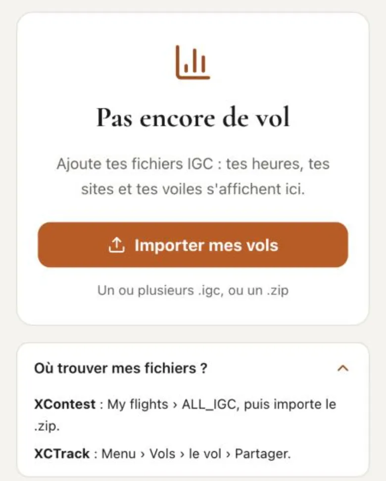 Capture de l'étape 1 : Importe tes vols (Données de démonstration)