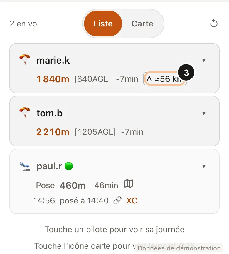 Screenshot of step 3: Watch the Live (Demo data)