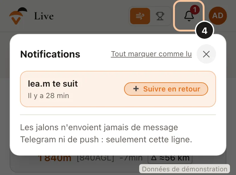 Screenshot of step 4: Get the messages (Demo data)